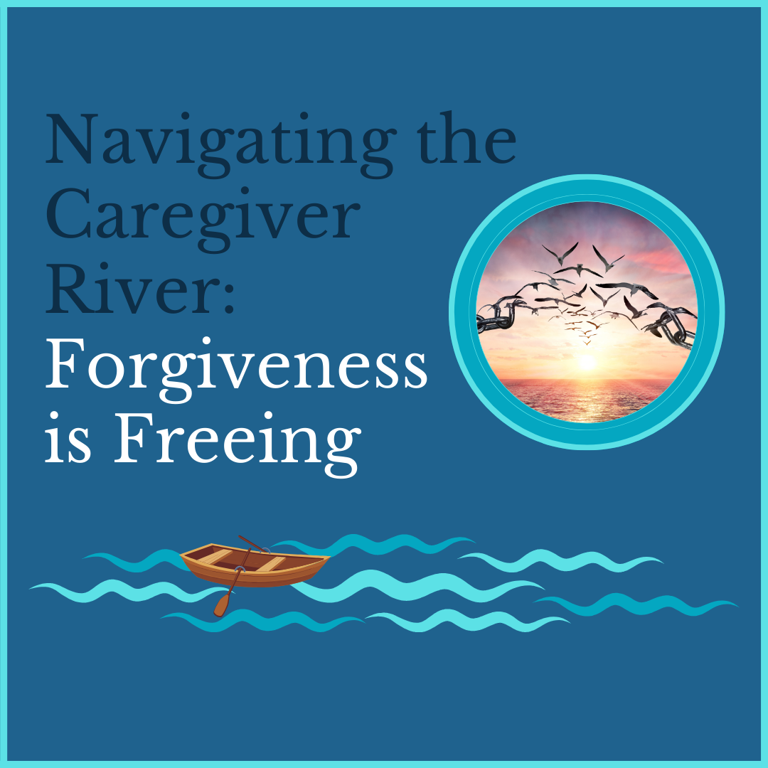 Navigating the Caregiver River: Forgiveness is Freeing Image of birds breaking free from chains